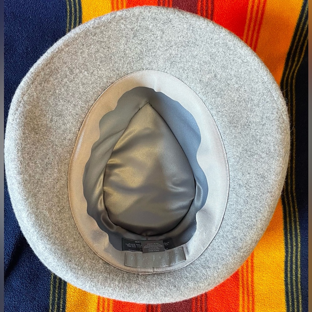 ERIC JAVITS Wool Classic Fedora Hat in Grey Mix Neutral Leather Band One Size - Picture 12 of 16